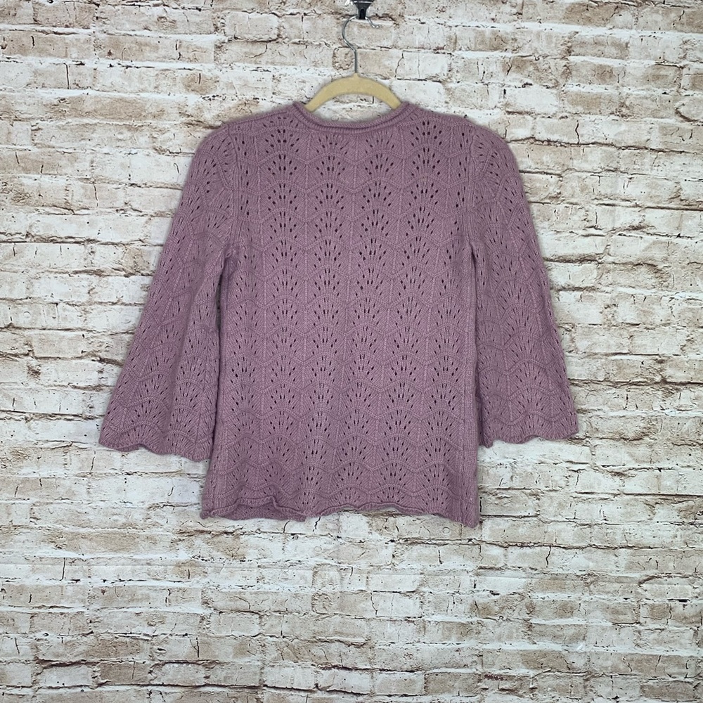Tweeds blush pink 1 button cardigan S wool angora - Picture 3 of 6